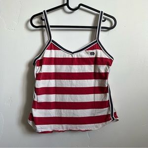 red and white vintage tank